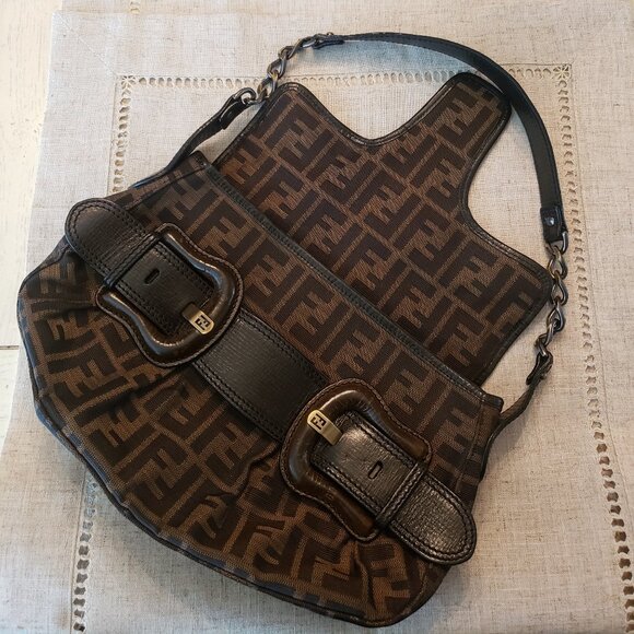 Authentic Fendi B Bis Zucca Canvas - Picture 2 of 14